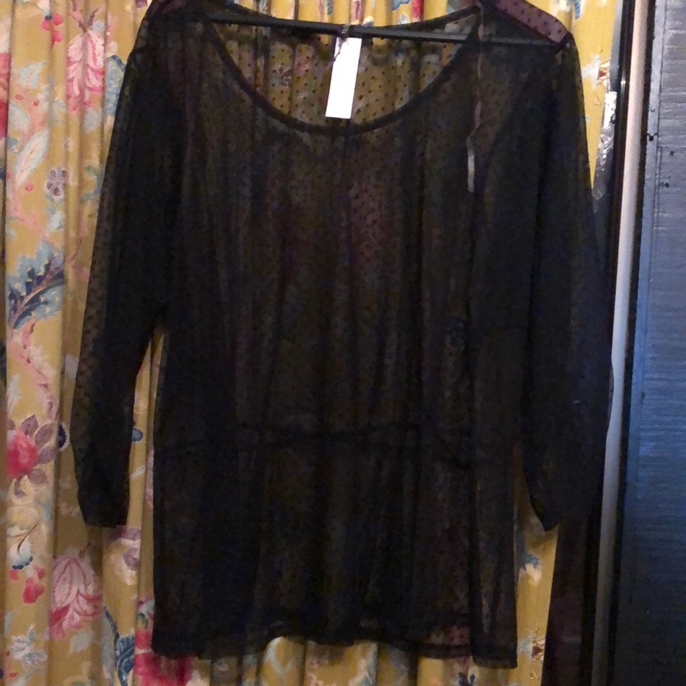 Maurice’s Sheer Peplum Top Sz 3